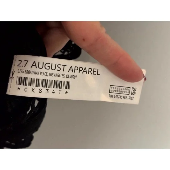 Endless Rose‎ Plunging Neck Lace Trim Cropped Top Womens Small Black Cotton - Picture 9 of 10